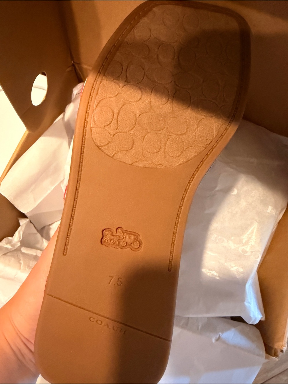 Coach Light Gray Cherry Embroidered Slide Mules - Picture 3 of 5